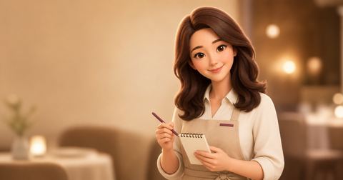 식당에서 식이 제한 분명히 알리기 상황 일러스트
