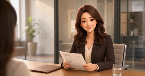 영어 면접에서 나를 소개하기 상황 일러스트