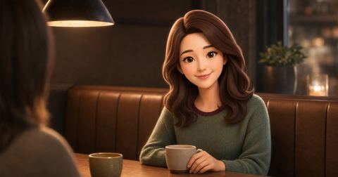 친구와 생긴 오해 풀기 상황 일러스트