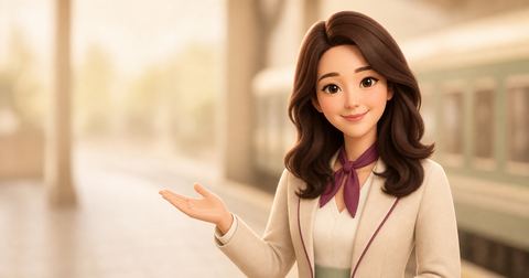 기차 지연 뒤 경로 바꾸기 상황 일러스트