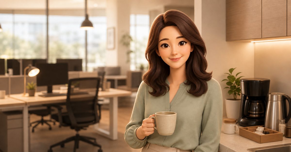 회사에서 가벼운 대화 상황에서 대화 상대 루미